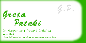 greta pataki business card